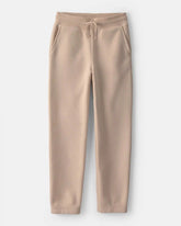 Boys Fleece Drawstring Knit Joggers - Tan