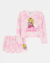 Kid Super Mario Brosâ„¢ Princess Peach Print Loose Fit 2-Piece Pajamas - Pink