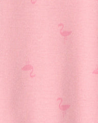 Toddler Girl Flamingo 100% Cotton Snug Fit 1-Piece Pajama - Pink