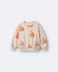 Toddler Otter Sweatshirt™ with Pockets in Big Top Print - Cream