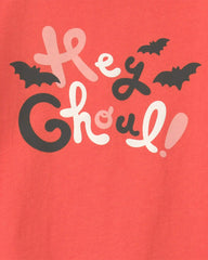 Toddler Girl 'Hey Ghoul' Halloween Long-Sleeve Graphic Tee - Orange