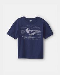 Boys Surfing Graphic Tee - Navy
