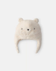 Baby Polar Bear Christmas Fleece Hat - Cream