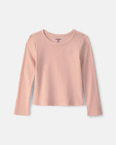 Toddler Girl Long-Sleeve Rib Top - Pink