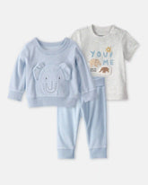 Baby Boy 3-Piece Elephant Terry Layering Set - Blue