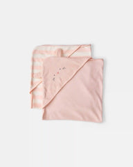 Baby Girl 2-Pack Bunny Terry Towels - Pink