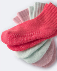 Toddler Girl 3-Pack No-Slip Ankle Socks - Pink/Blue