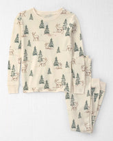 Kids 2-Piece Organic Cotton Pajamas in Reindeer Forest