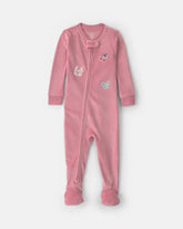 Toddler Girl 1-Piece Icon DreamPlush Snug Fit Footed Pajama - Pink