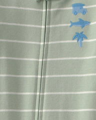 Toddler Boy Beach 100% Cotton 1-Piece Pajama - Green