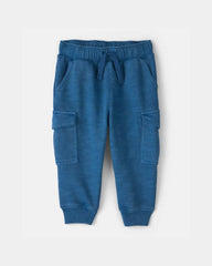 Baby Boy French Terry Cargo Knit Joggers - Blue
