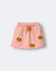 Toddler Girl Pull-On Skirt with Pockets in Bee Print - Light Pink