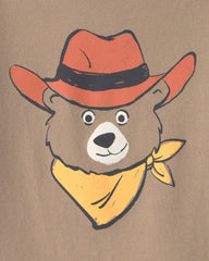 Toddler Boy Western Bear Long-Sleeve Graphic Tee - Brown