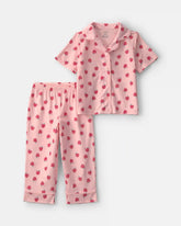 Toddler Girl Apple Short-Sleeve 2-Piece Pajama Set - Pink