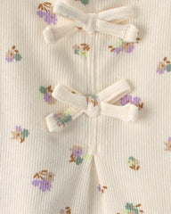 Baby Girl 2-Piece Floral Top & Pant Set - Cream/Green