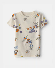 Toddler 2-Piece Blippi Short-Sleeve Pajama Set - Cream
