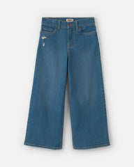 Girls Cropped Wide-Leg Jeans - Medium Wash