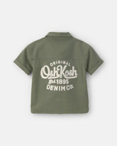 Toddler Boy OshKosh Logo Short-Sleeve Button-Down Shirt - Green