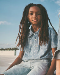 Boys Denim Drawstring Shorts - Light Wash