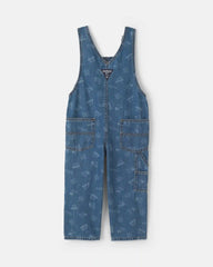 Toddler Logo Denim Overalls - Light Wash