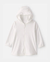 Toddler Girl Terry Cover Up - White