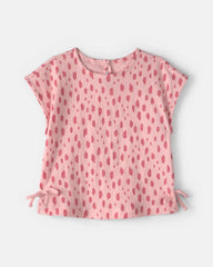 Girls Dots Short-Sleeve Top - Pink