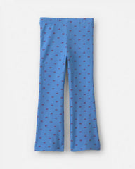 Toddler Girl Bow Cotton Pull-On Stretch Flare Leggings - Blue
