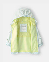 Baby Girl Floral Raincoat - Blue
