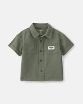 Baby Boy OshKosh Logo Short-Sleeve Button-Down Shirt - Green