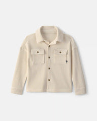Toddler Boy Thermal Long-Sleeve Button-Down Shirt - Cream