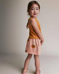 Toddler Girl Pull-On Skirt with Pockets in Bee Print - Light Pink
