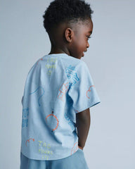 Toddler 'Let's Play' Raglan Relaxed Tee - Light Blue