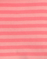 Girls Fruit 100% Cotton Short-Sleeve Snug Fit 4-Piece Pajama Set - Pink