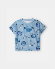 Toddler Boy 2-Piece Puffer Fish Short-Sleeve Pajama Set - Blue