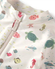 Toddler Girl Recycled Rashguard Swimsuit in Under the Sea