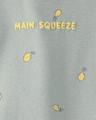 Baby Girl 'Main Squeeze' Lemon Short-Sleeve Romper - Green