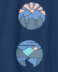 Boys Mountainscape Graphic Tee - Blue