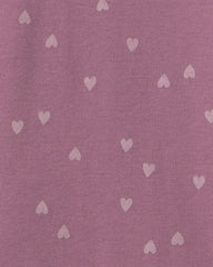 Girls Heart Long-Sleeve Rib Top - Purple