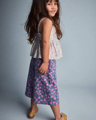 Toddler Girl Wide-Leg Pants in Wildflowers - Blue/Purple