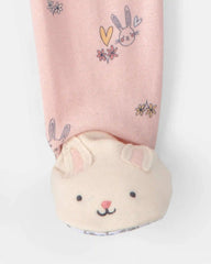 Baby Girl Easter Bunny 100% Cotton Snug Fit 1-Piece Pajama - Pink
