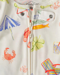 Baby 2-Pack Beach PurelySoft™ 1-Piece Pajama - Green/Ivory