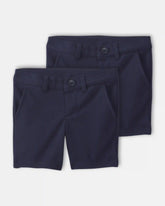 Toddler Girl 2-Pack Uniform Ponte Knit Shorts - Navy