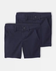 Toddler Girl 2-Pack Uniform Ponte Knit Shorts - Navy