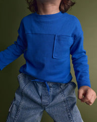 Toddler Ribbed Long-Sleeve Pocket Tee - Royal Blue