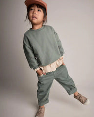 Toddler Girl Ric-Rack Cuffed Barrel Pant - Olive