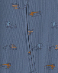 Baby Boy Construction Snug Fit Sleep & Play Pajamas - Blue