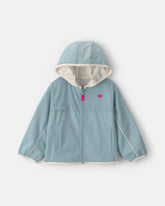 Toddler Girl Heart Zip-Up Hoodie - Blue