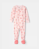 Toddler Girl Shell 100% Cotton Snug Fit 1-Piece Pajama - Pink