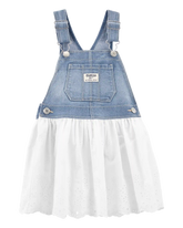 Baby Girl Denim Eyelet Jumper Dress