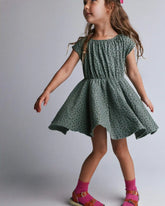 Toddler Girl Avenue Twirlâ„¢ Dress in Dot Print - Olive